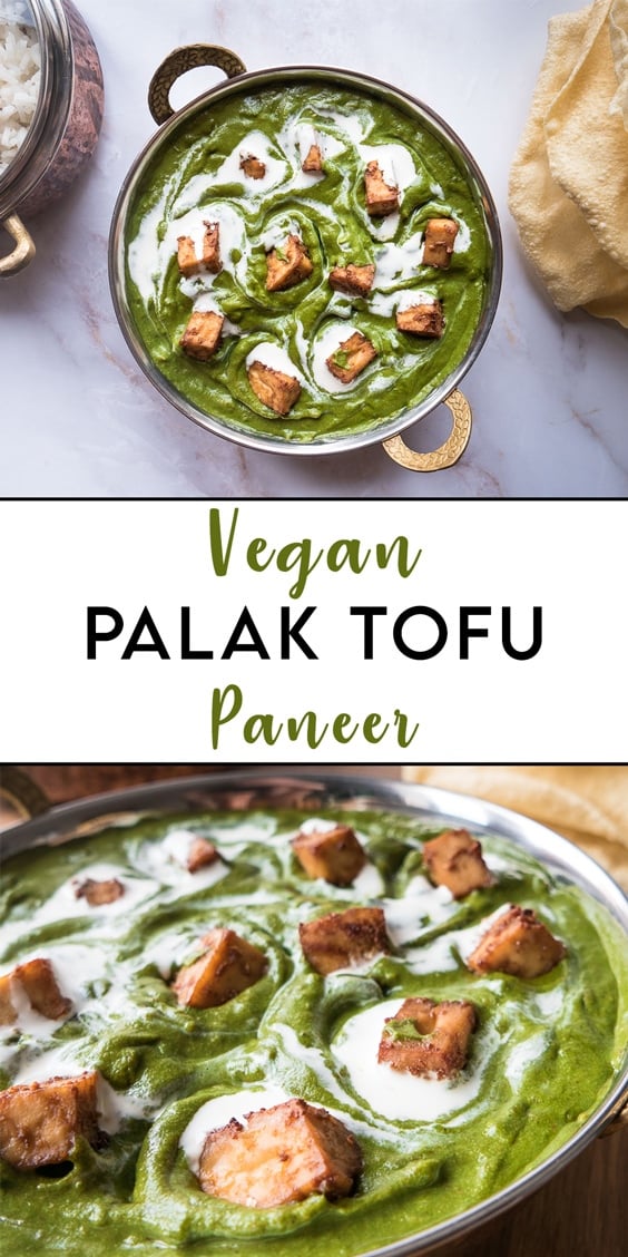 vegan palak tofu paneer