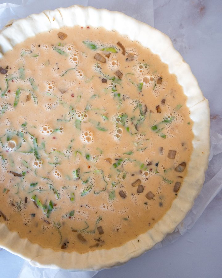 Cherry Tomato and Basil Quiche