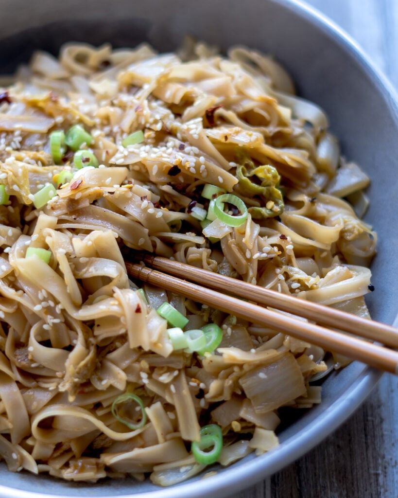 Rice Noodle Napa Cabbage Stir Fry