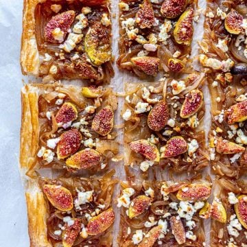 caramelised onion tart with figs and feta