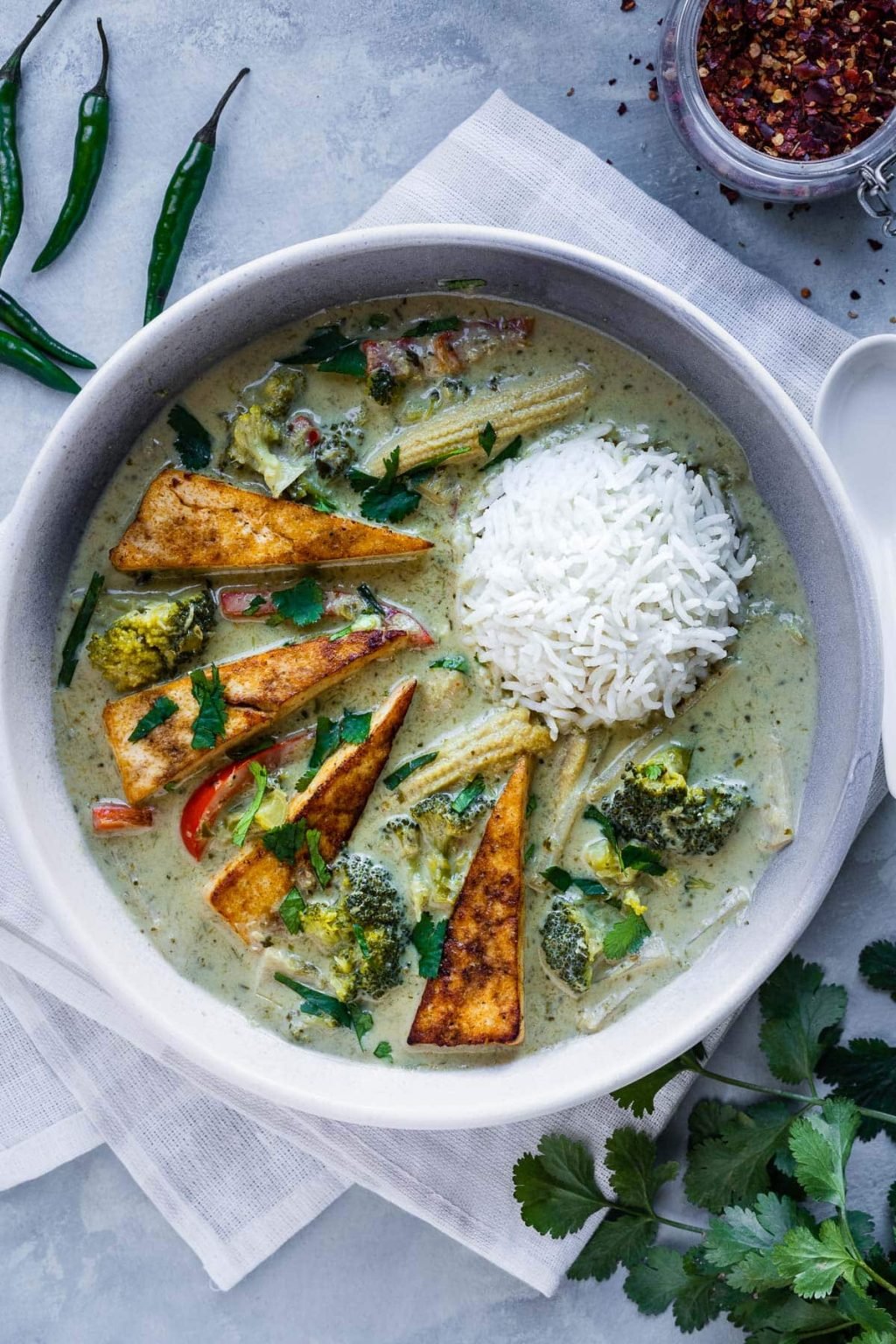 Thai Green Curry with Tofu - Six Hungry Feet