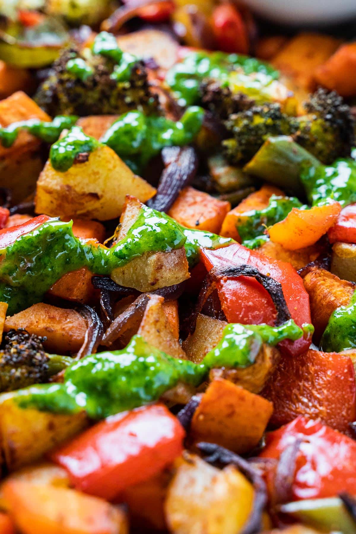 Roasted Vegetables with Cilantro Dressing Six Hungry Feet