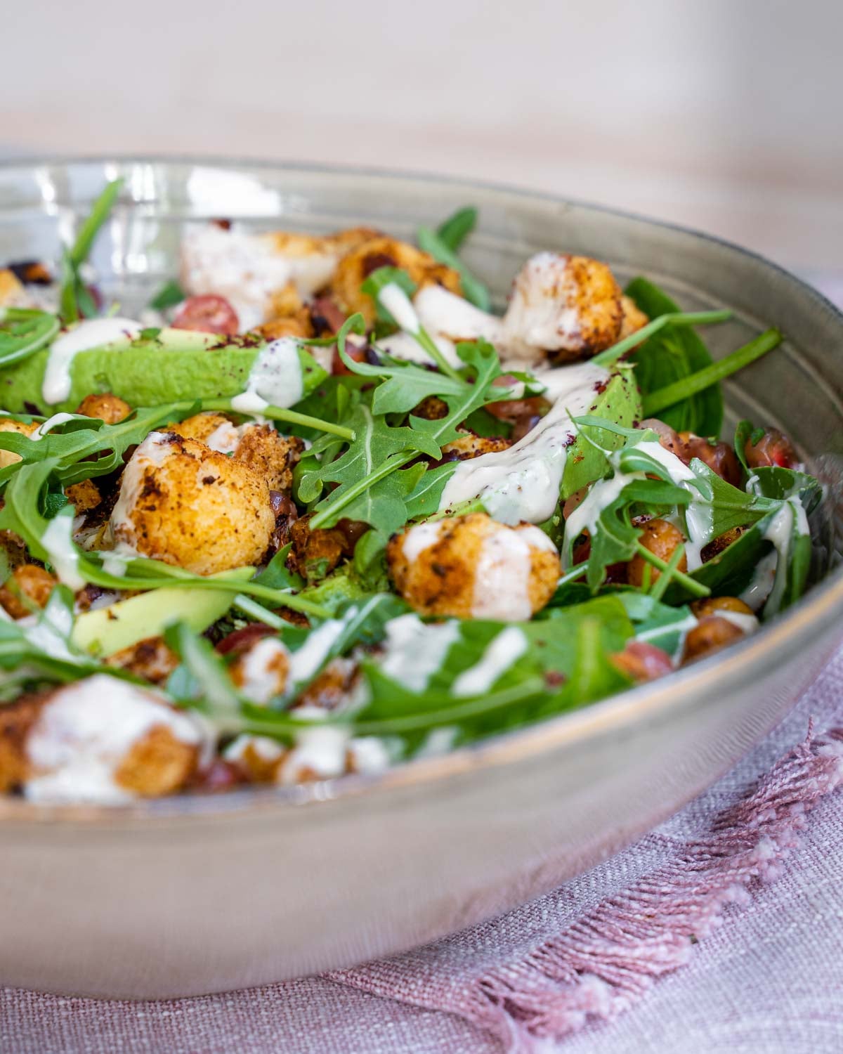Roasted Cauliflower Salad with Tahini Dressing
