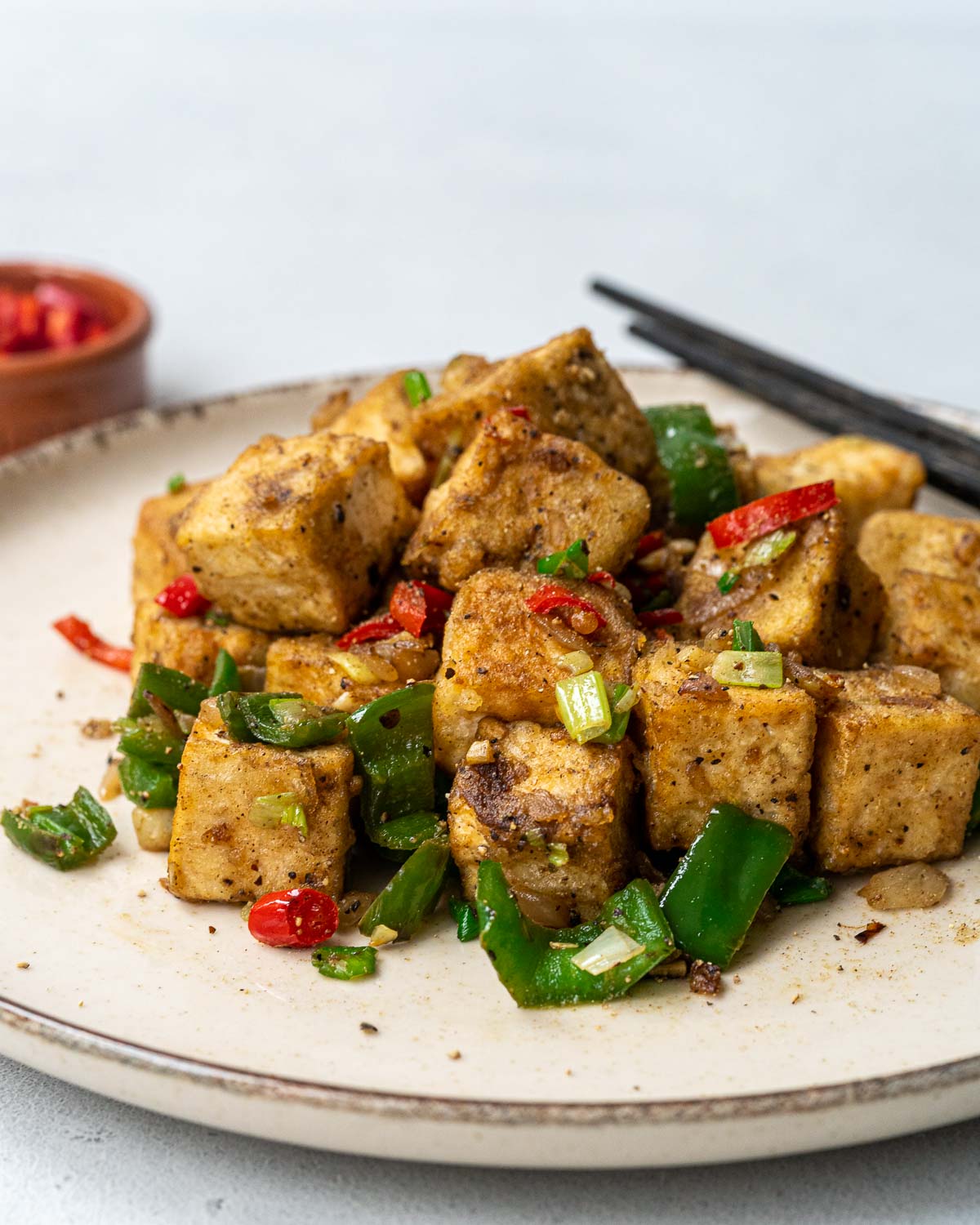 Salt and Pepper Tofu (EXTRA CRISPY!) - Tiffy Cooks