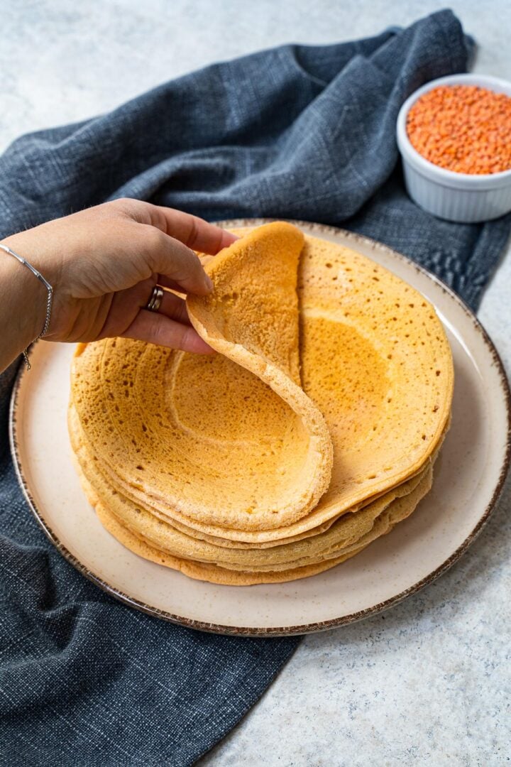 2ingredient Red Lentil Wraps Six Hungry Feet