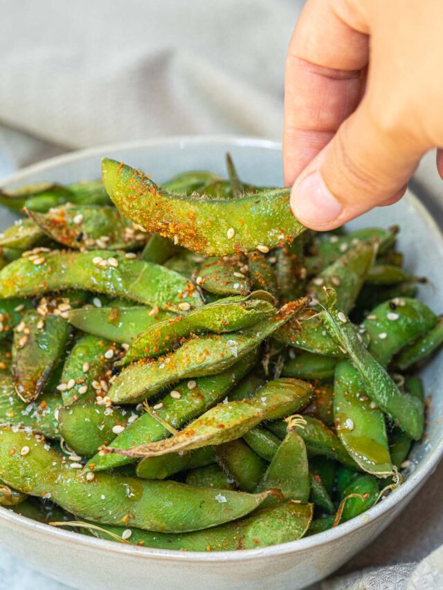 A New Way to Cook your Edamame Air Fried! Six Hungry Feet