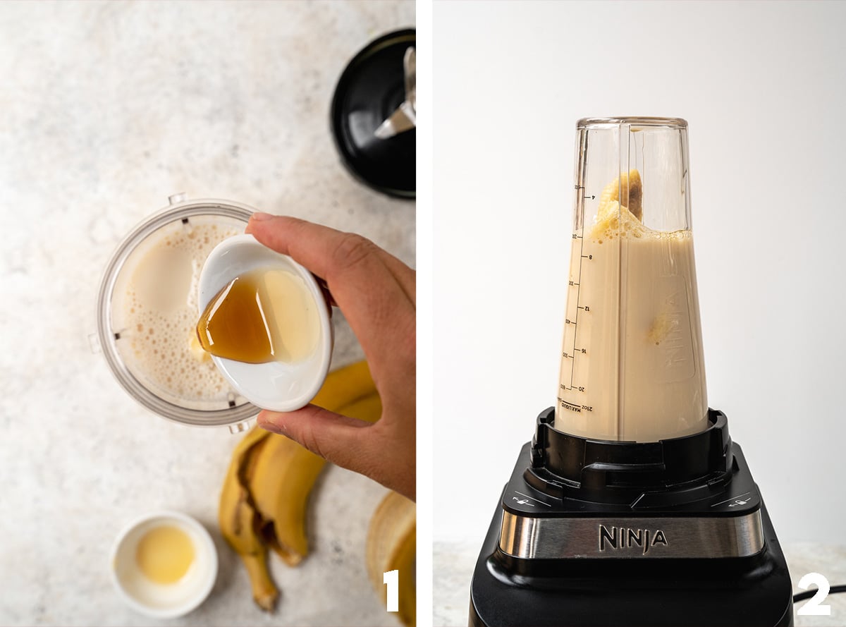 adding all the ingredients in blender and blending until smooth