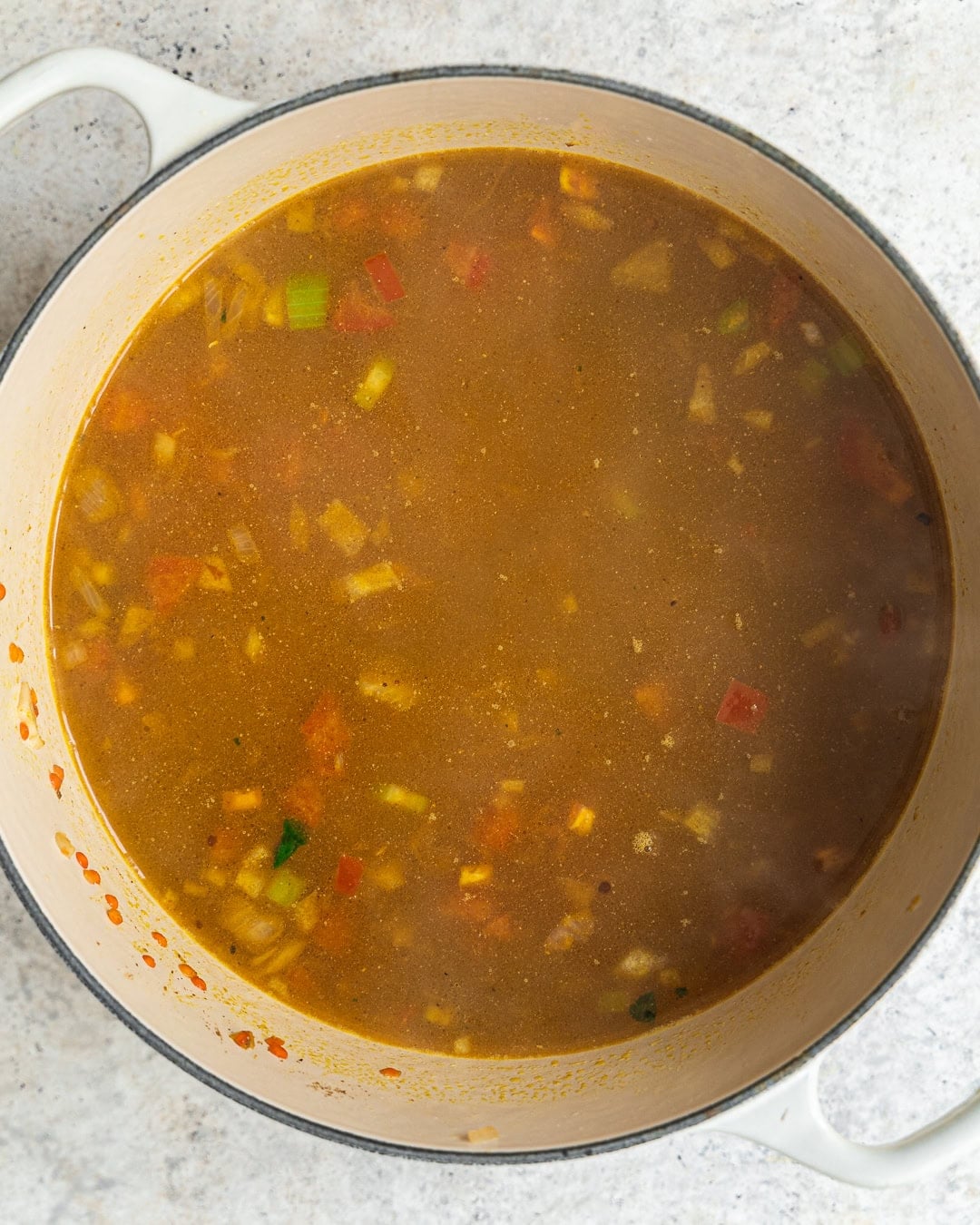 Adding vegetable stock