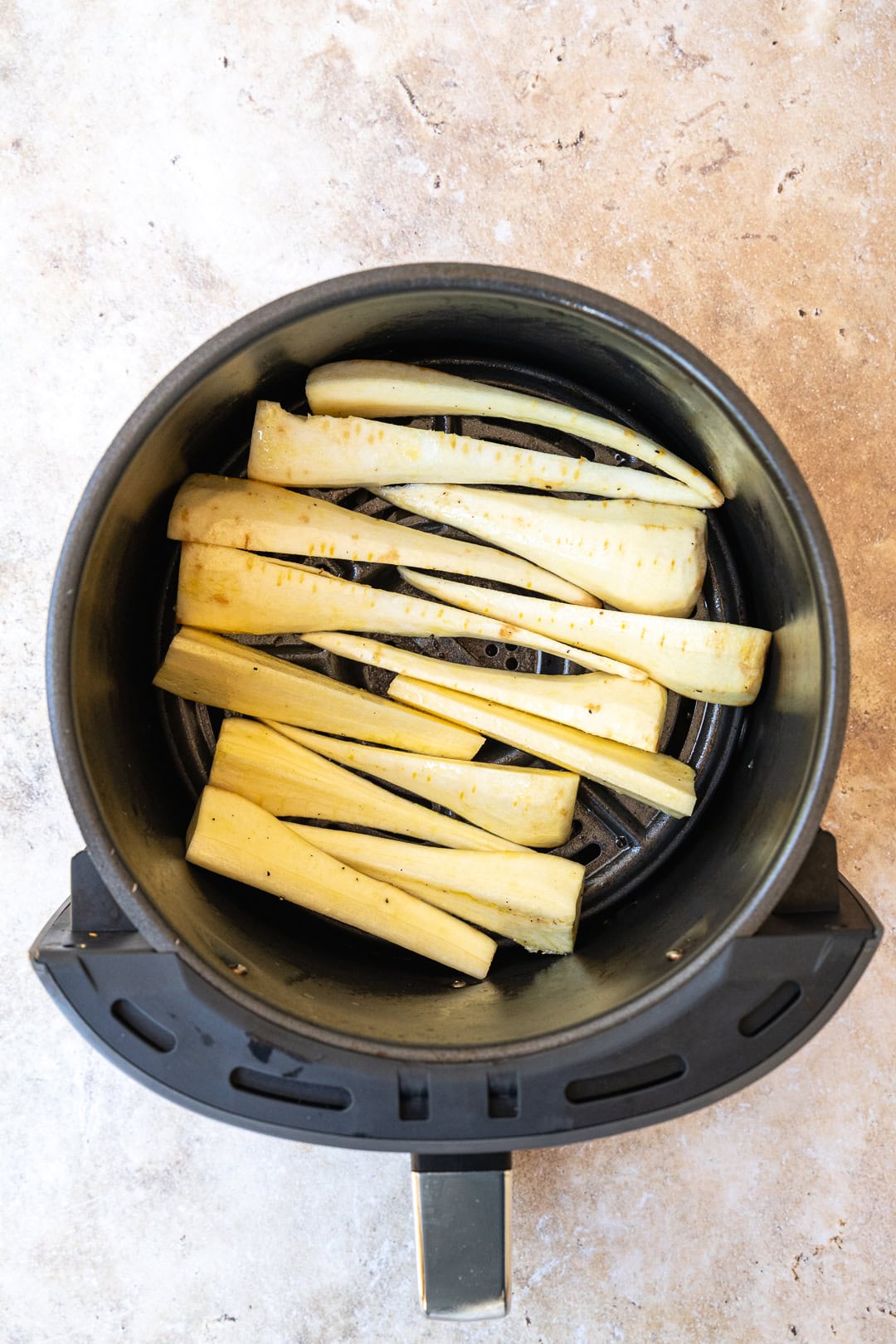 placing parnips in air fryer