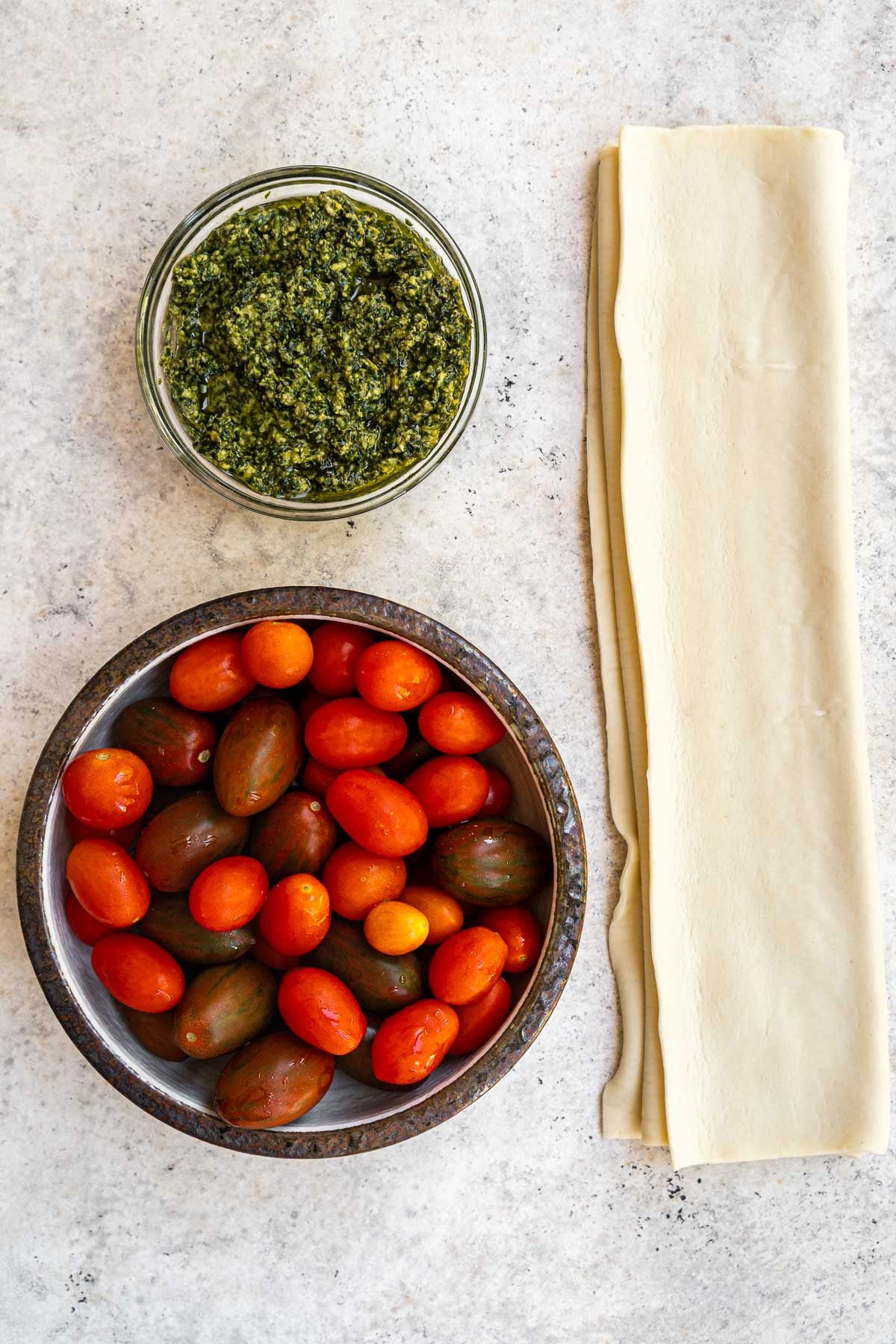 Ingredients for Cherry Tomato Tart