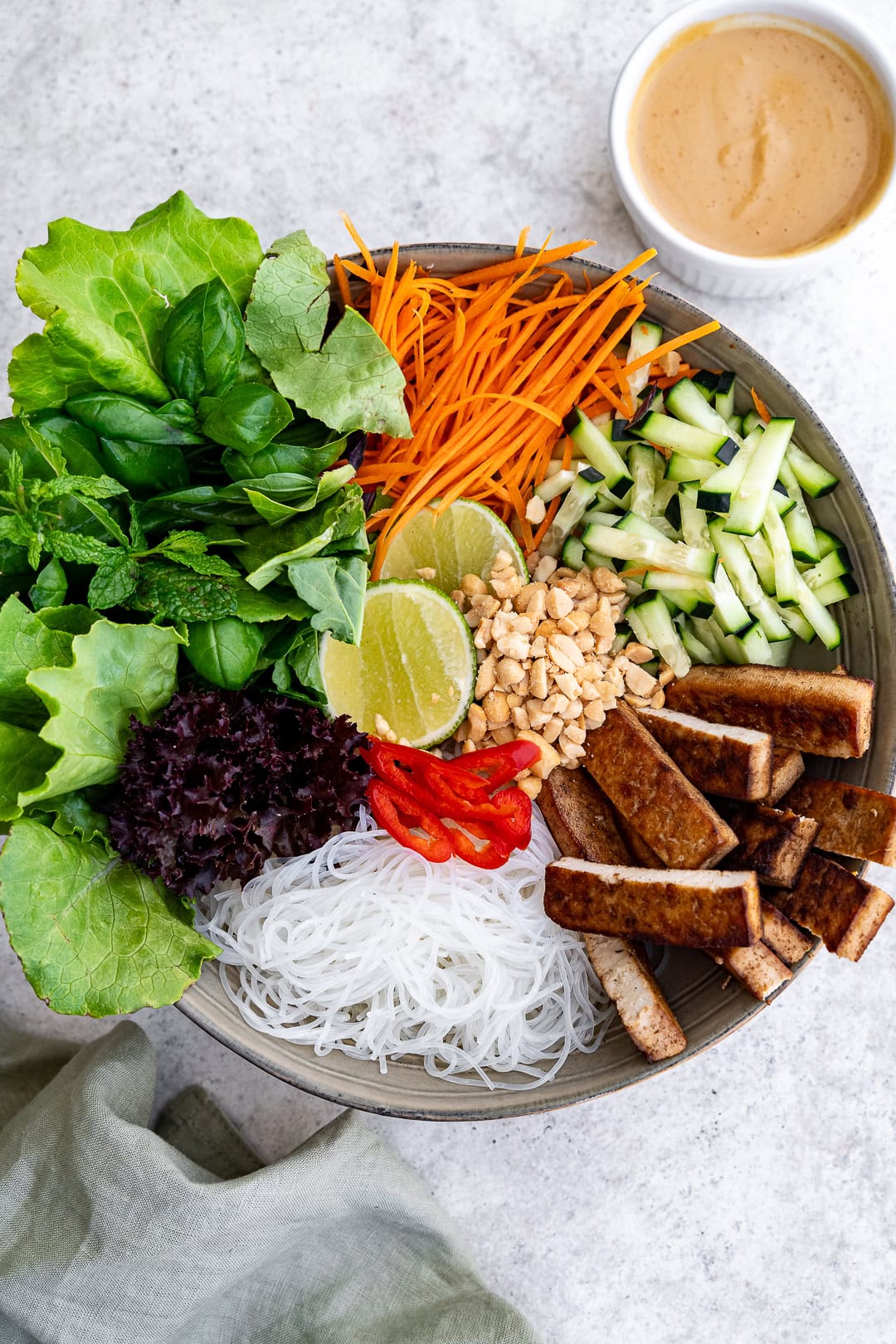 Ingredients for the Vietnamese salad