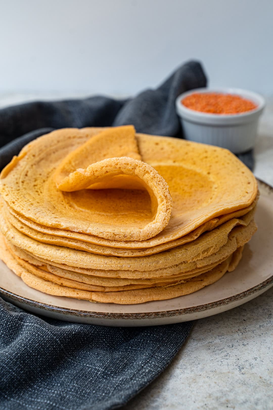 Red Lentil Wraps in a pile