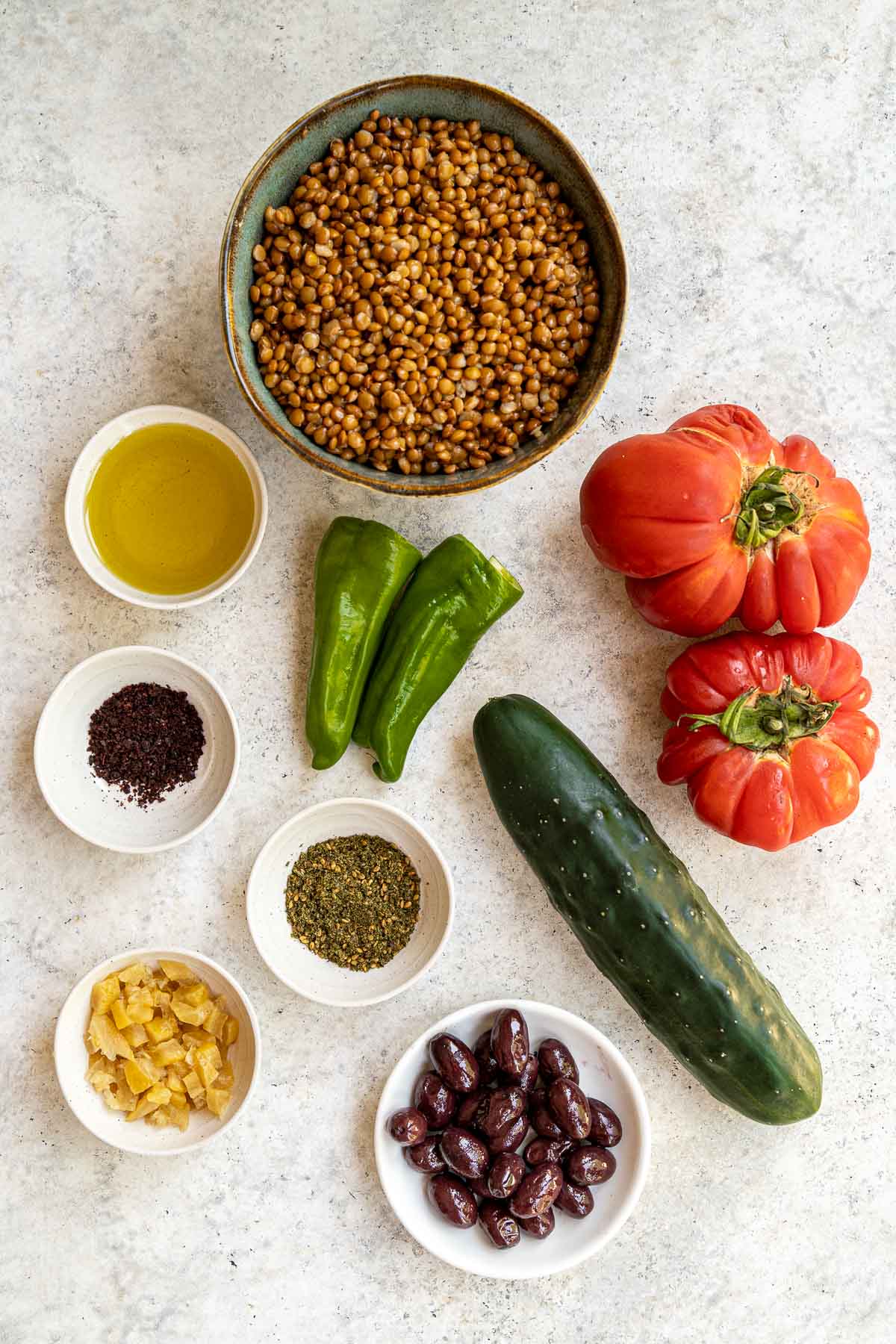 Lentil Salad Ingredients